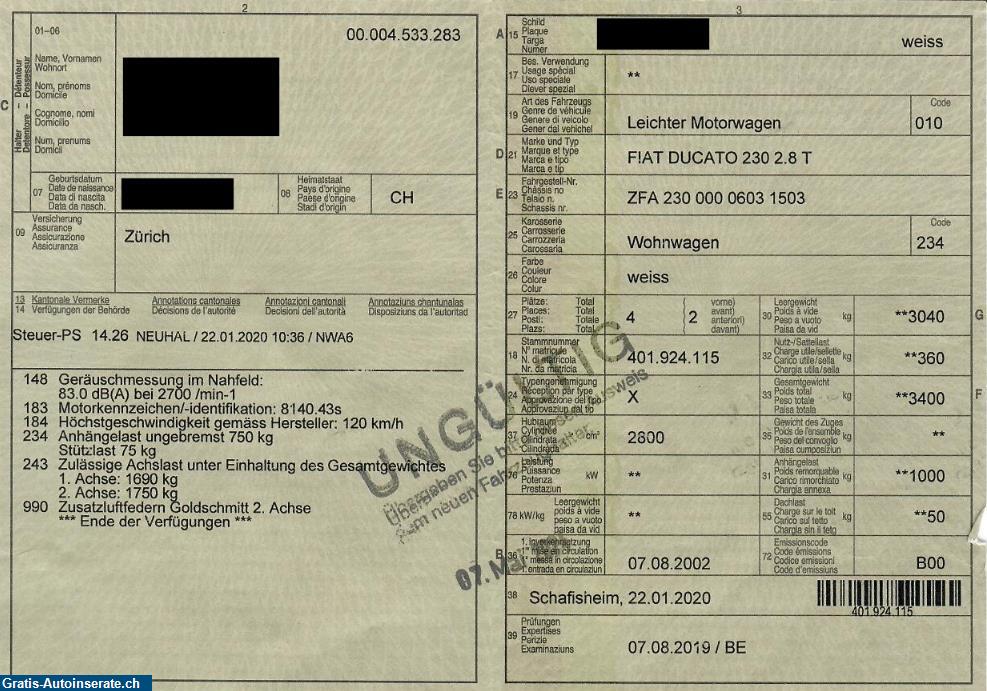 Bild 12: Occasion Fiat Ducato 230 Eura Mobil Wohnmobil/-wagen