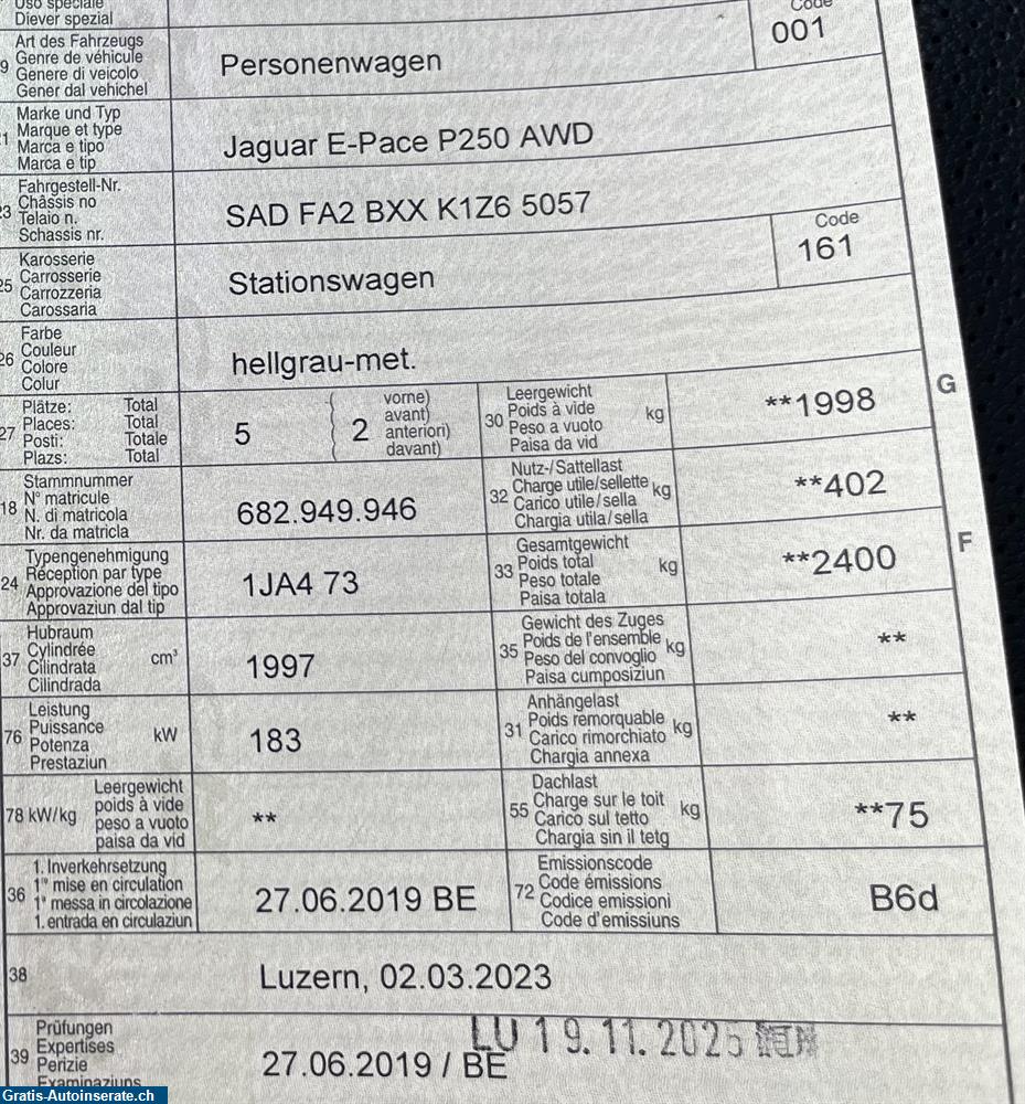 Bild 8: Occasion Jaguar E-Pace 2.0 P250 R-Dynamic S AWD Automatik,AHK,8-fach Minivan