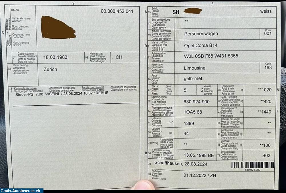 Bild 5: Occasion Opel Corsa 1.4i swing Limousine