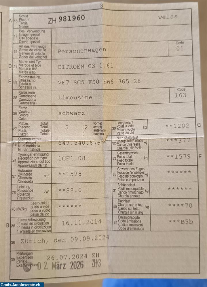 Bild 6: Occasion Citroen C3 1.4i 16V Exclusive Limousine