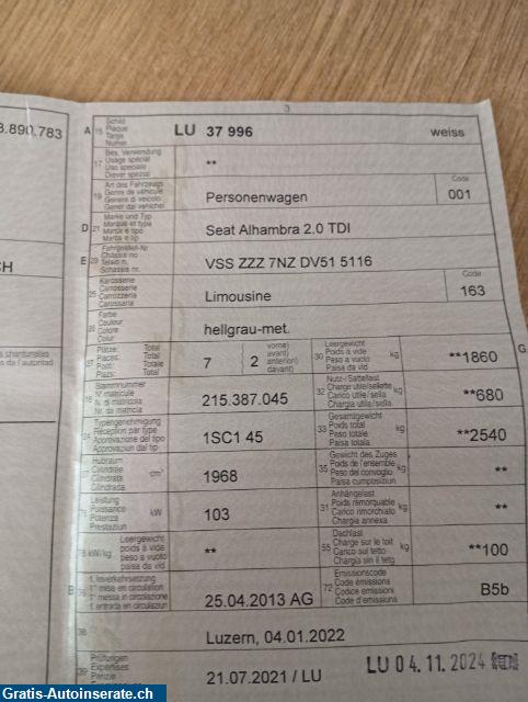 Bild 9: Occasion Seat Alhambra 2.0 TDI Style DSG Van