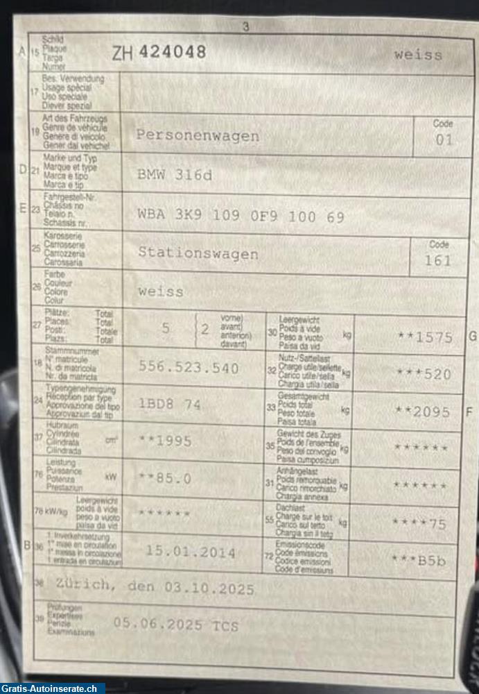 Bild 5: Occasion BMW 316d Touring Business Kombi