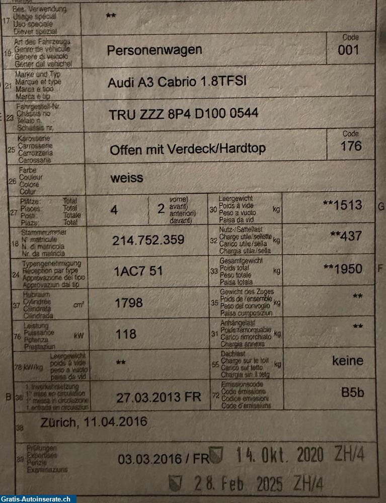 Bild 7: Occasion Audi A3 Sportback 1.8 TFSI / S-Line Cabrio